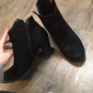 Black just fab heeled booties